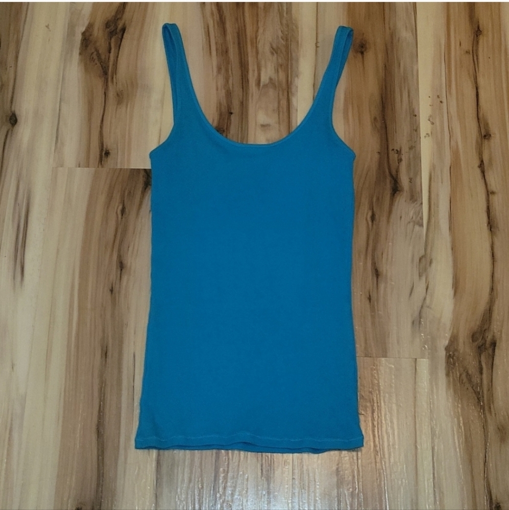 Turquoise Ribbed Tank Top